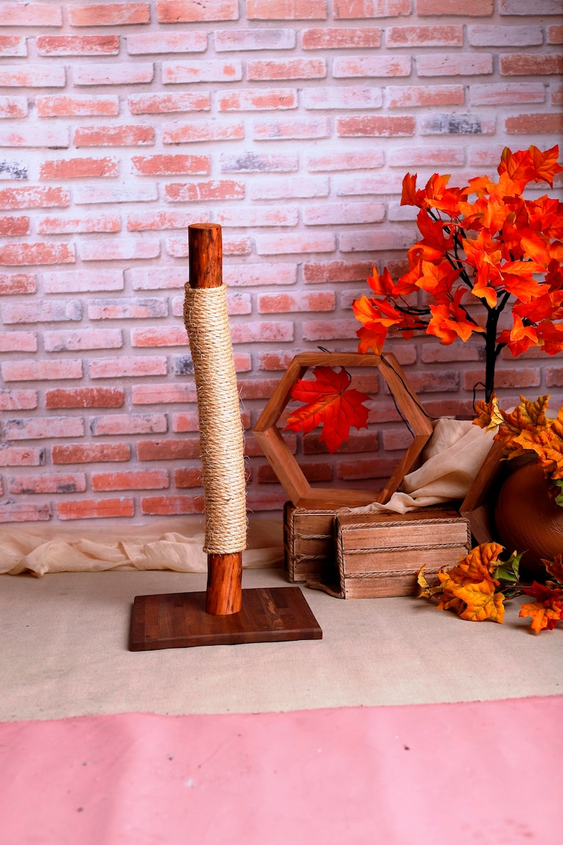 Natural Wood Cat Scratcher Cat Tree Cat Scratching Post Etsy