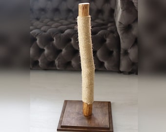 Handmade Sisal Cat Scratching Post: Natural Wood Cat Tree