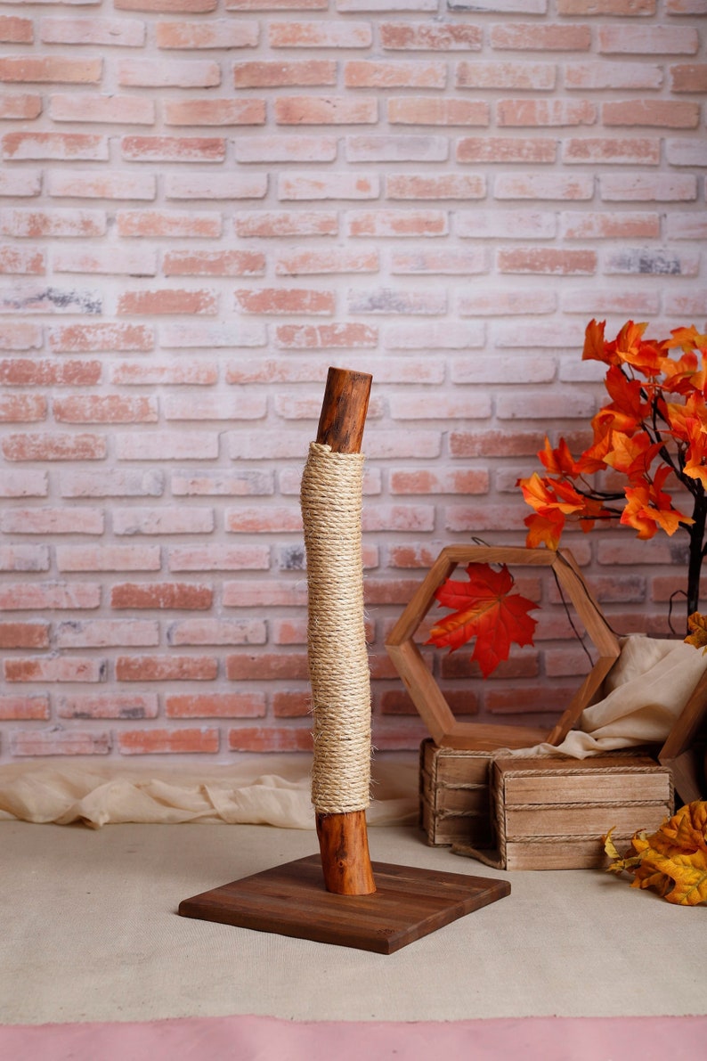 Natural Wood Cat Scratcher Cat Tree Cat Scratching Post Etsy