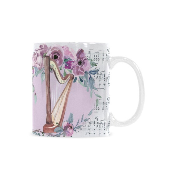 Harp Mug Lilac, Harp Mug Gift, Harp Gift, Harp Lover's Gift