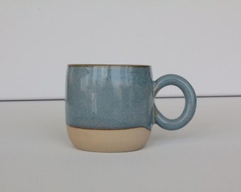 Big Blue Mug with Handle, Blue Ceramic Mug, Coffee Mug, Unique Stoneware Mug, Housewarming Gifts