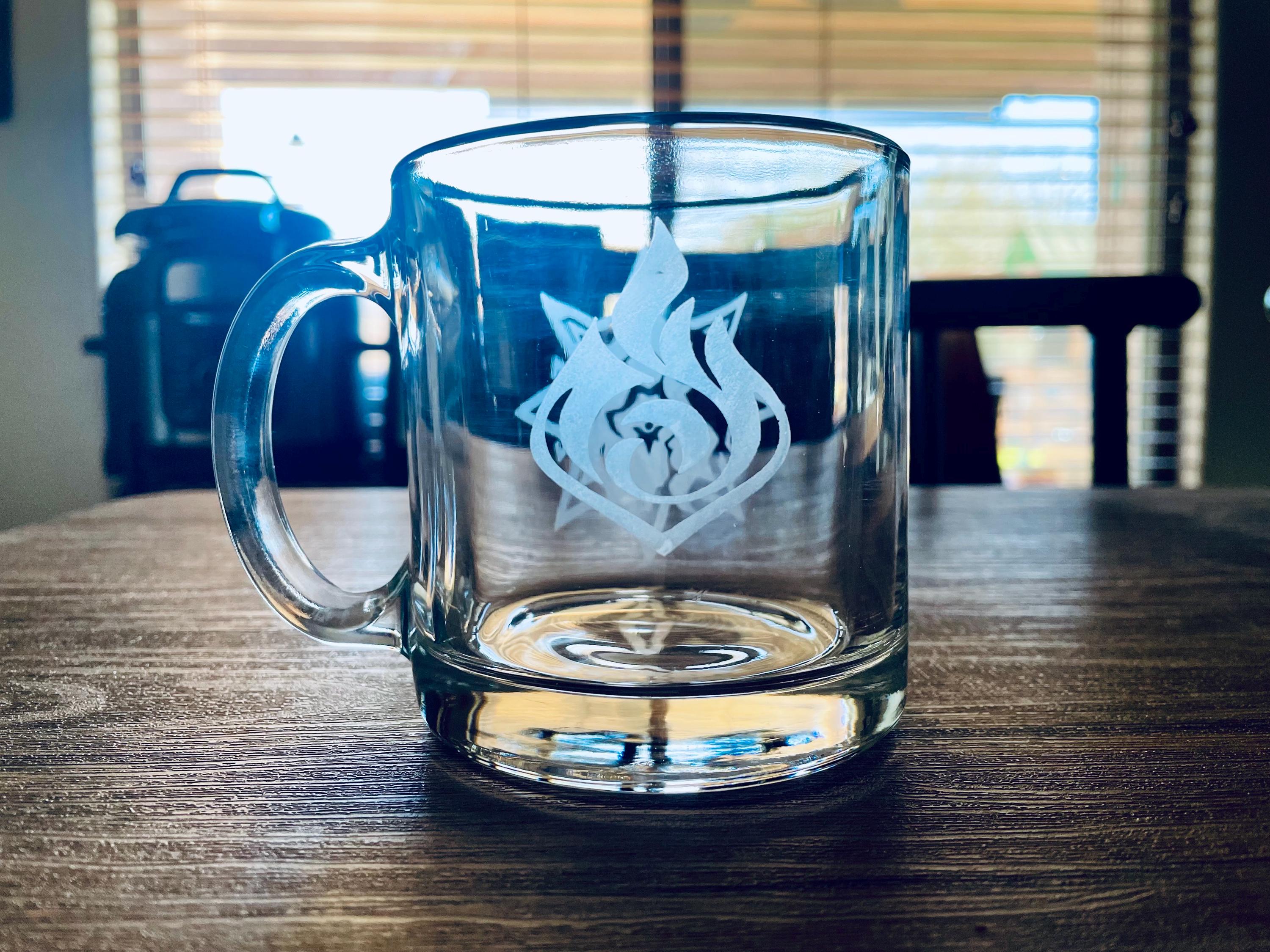 Pyro Mug Mavuika Pyro Archon Constellation Genshin Impact Etched Glass Mug - Etsy