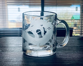 Dragon 13oz Etched Glass Mug