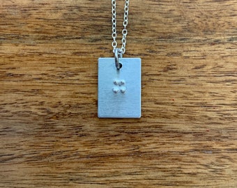 Custom Braille Necklace 18” (1-2 Letters)