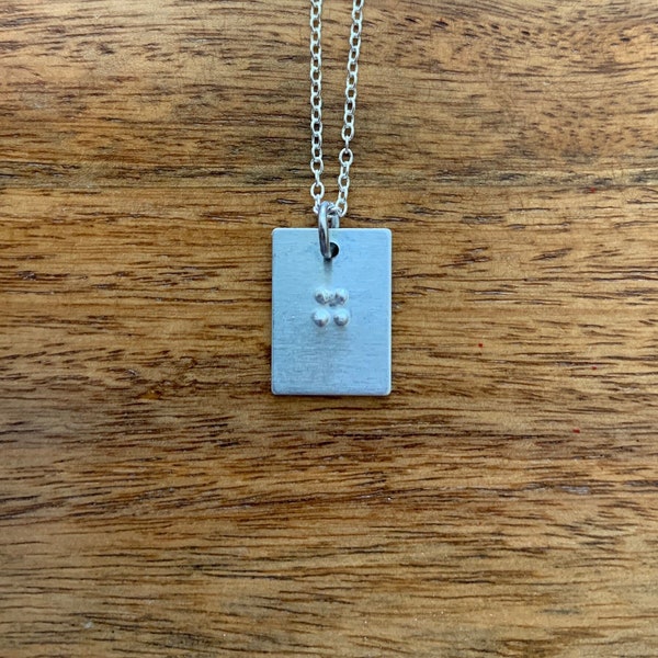 Custom Braille Necklace 18” (1-2 Letters)