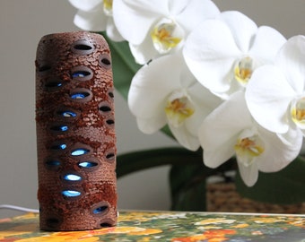 Mini lámpara LED que cambia de color / Luz nocturna / Bosque encantado estilo cottagecore de hadas / Iluminación ambiental / Lámpara de madera exótica hecha a mano