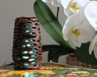 Fairycore Wood Mini Lamp Bedside Night Light Cottagecore Lamp Woodland Enchanted Forest Mood Lighting from Banksia Wood