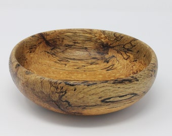 Hand turned spalted wood bowl rustic wooden ornament bowl