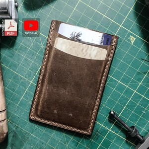 Leather Card Holder Pattern, Leather Card Holder Template, Leather Card Holder Pdf, Free DIY Video Tutorial