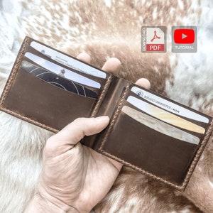 Modello di portafoglio in pelle, modello di portafoglio in pelle, portafoglio in pelle Pdf, tutorial video fai da te gratuito