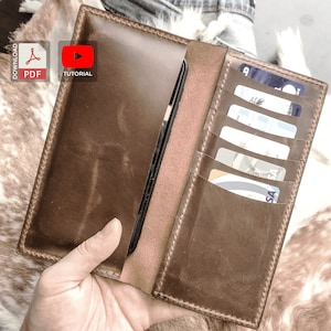 Patrón de funda de teléfono de cuero, plantilla de funda de teléfono de cuero, PDF de funda de teléfono de cuero, tutorial de vídeo de bricolaje gratuito