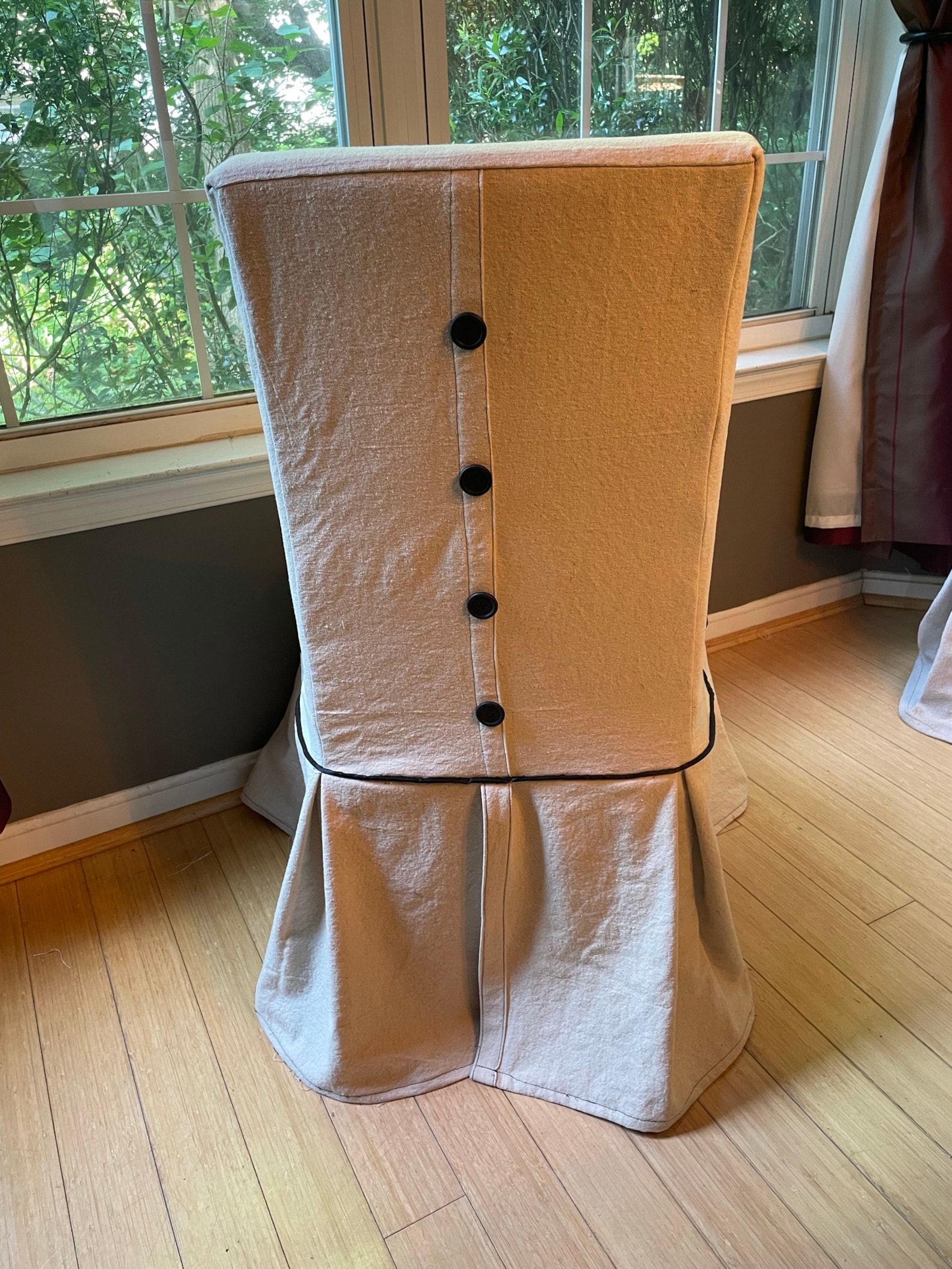 Canvas Henriksdal Parsons Chair Cover w/ long pleated skirt & Etsy