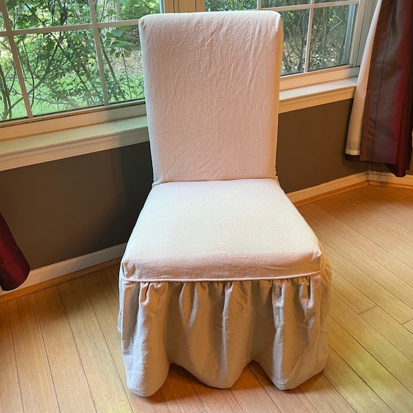 White Parsons Chair Covers Etsy