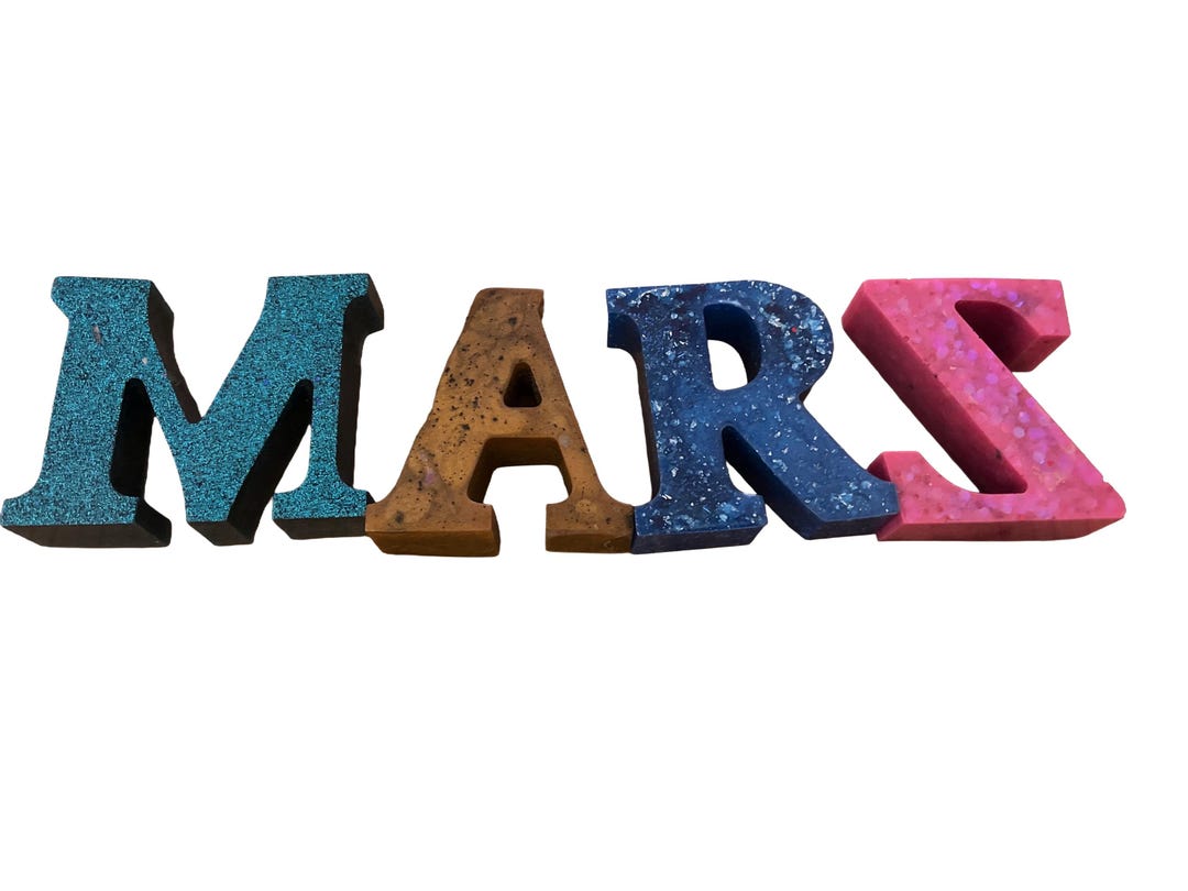 Mars Letetrs Resin MARS Letters - Galaxy Theme Desk Decor - Etsy