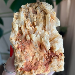 RARE Solution Quartz Cluster with Cookeite, Tabular Faden Crystals, Flash Mountain, Rockhound Gifts, Crystal Gift, Good Fortune Stone