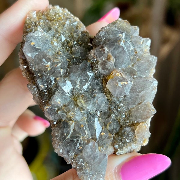 Black Spirit Quartz Crystal Cluster from South Africa, Druzy Crystals, Crystal Gifts and Decor, Reiki Healing, Chakras, Mineral Specimen