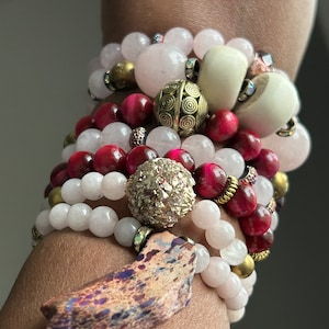 Pink Bracelet Stack for Spring and Summer OOAK