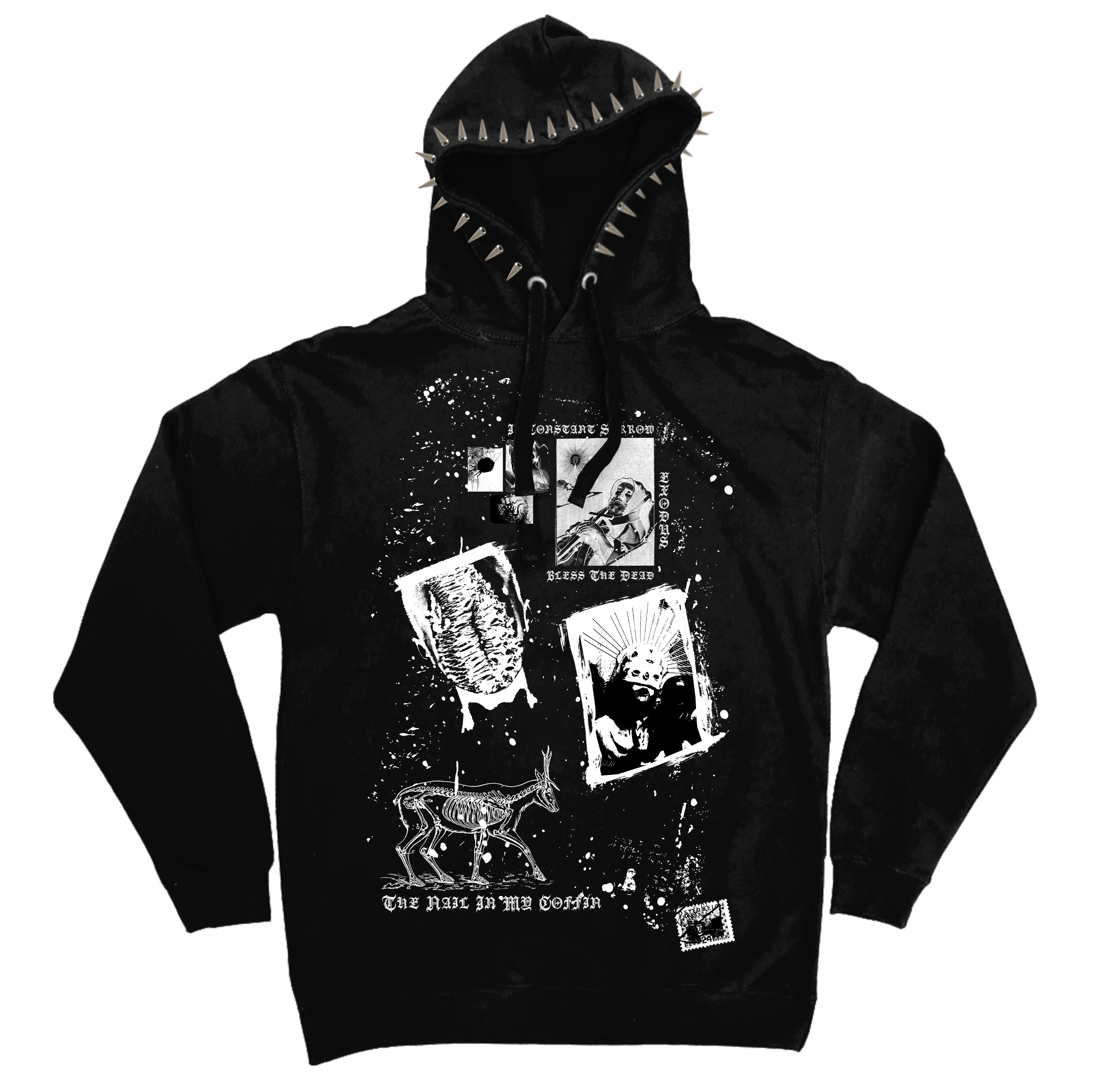 Metal spiked hoodie discount