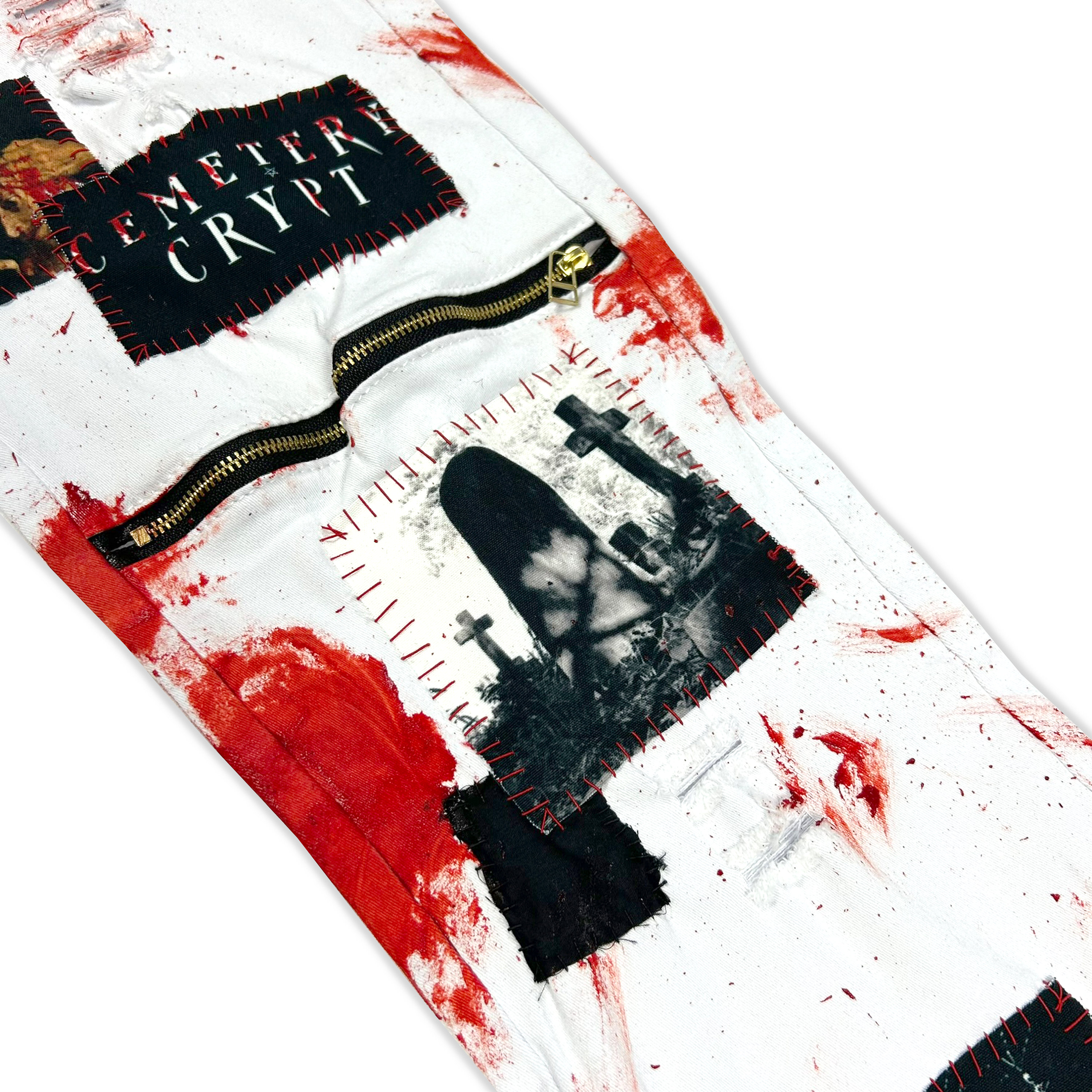 Bloody Casket Zipper Denim Jeans - Etsy