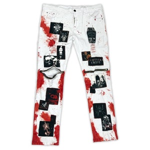 Jeans in denim con cerniera Bloody Casket