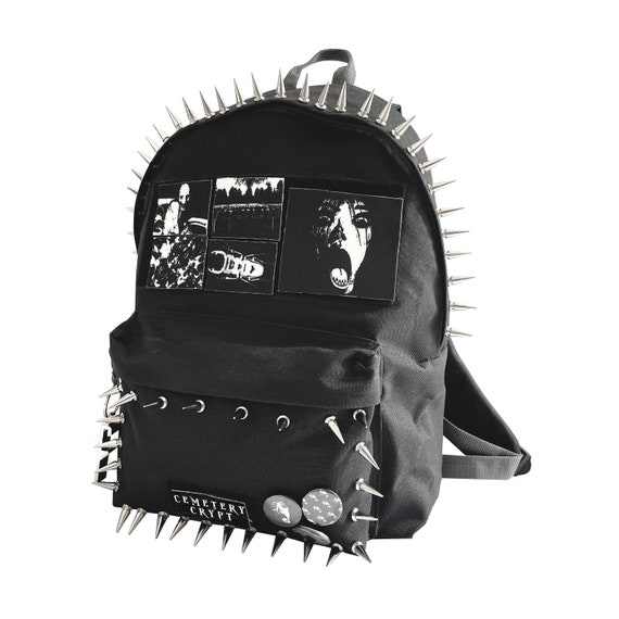 Black top spiked backpack