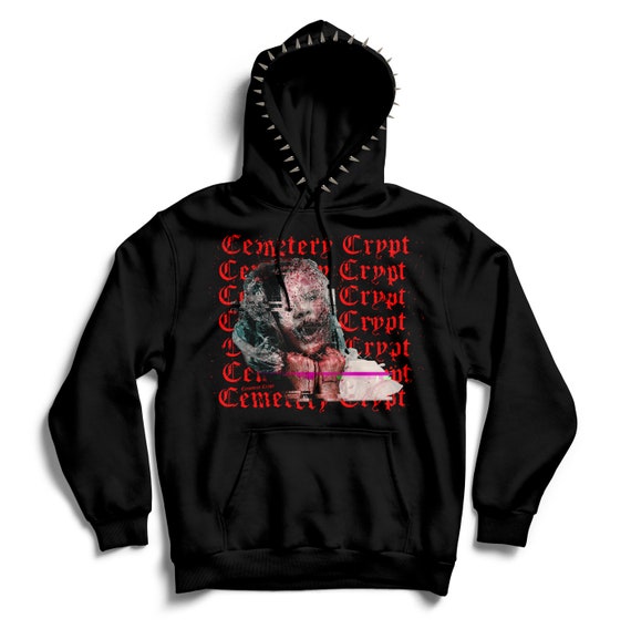 Spiked hood hoodie sale