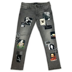 Jeans in denim grigio macabro