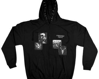 Vulture Patched Zipper Hoodie