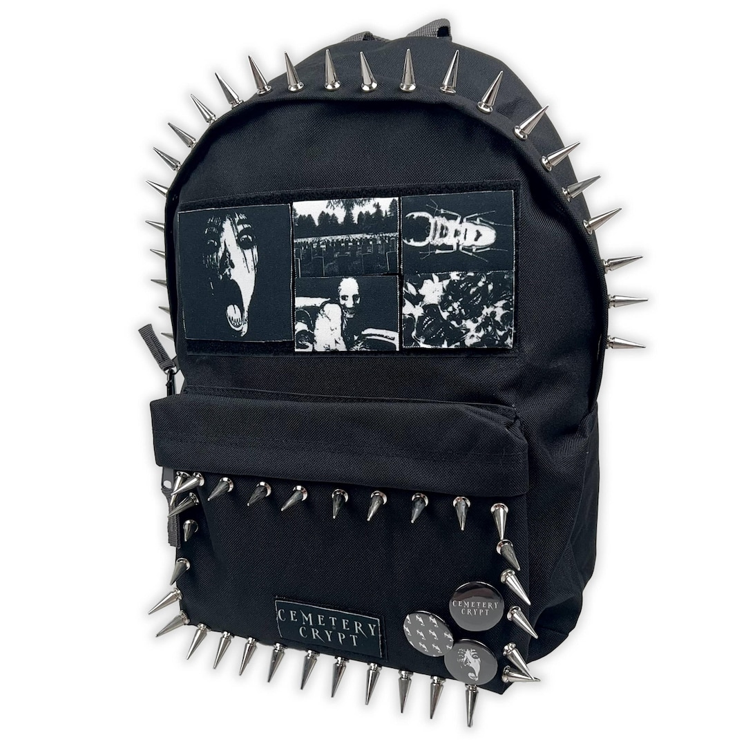cross studs chain leather backpack 地雷 サブカル系 地雷バックパック クロス十字 チェーン スカル
