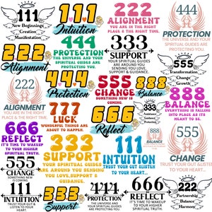 Angel Numbers Svg Bundle Angel Numbers Png Angel Aesthetic - Etsy Canada