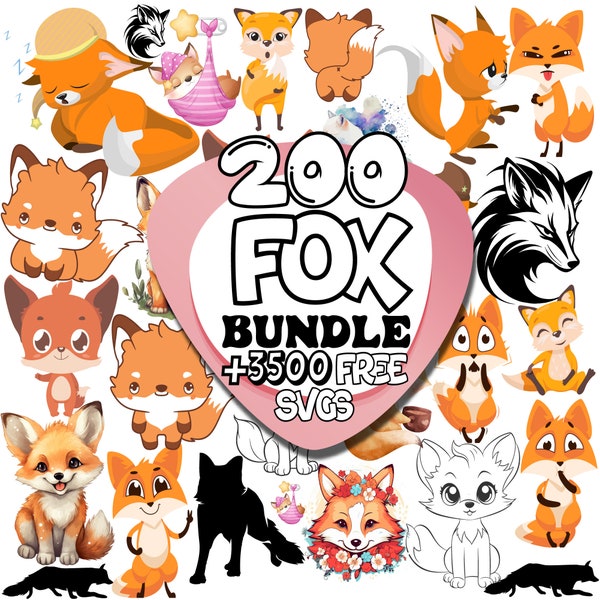 Fox Svg Bundle | Fox Png | Cute Fox | Fox Cut File | Woodland Animals Svg | Wild Life Png | Forest Animals Svg | Hunting Svg