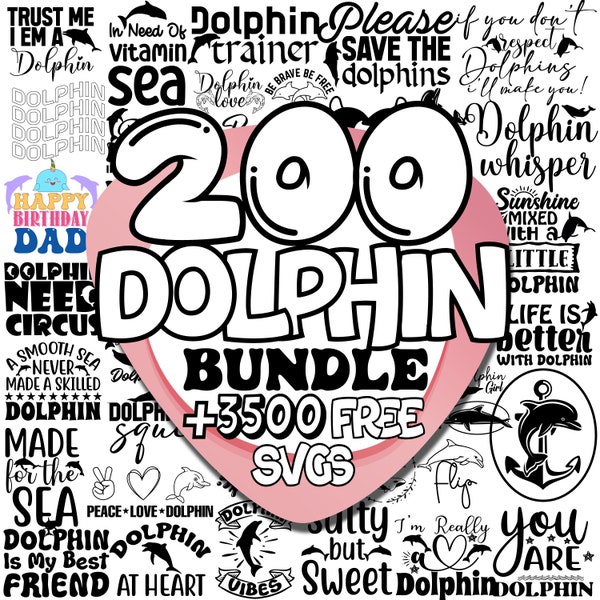 Delphin Datei | Floral Delfin SVG | Seetier svg | Ozean Tier SVG | Delfin Wanddeko | Blumen Delfin Datei | Delfin Png