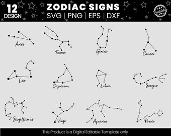 Zodiac Svg | Zodiac Signs SVG Bundle | Constellation Svg | Astrology Signs Svg | Zodiac Symbols Svg | Constellation Signs Svg | Horoscope