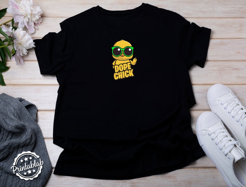 Dope Chick Svg Cute Chick Svg Baby Chick Svg Chick With Glasses Svg Chicken Svg Chicken Png Cute Chick Designs For Shirt image 2