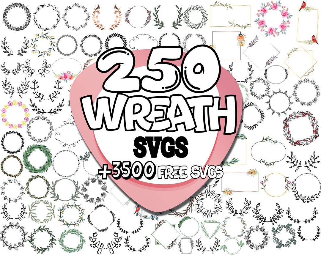 Wreath Svg Bundle Floral Wreath Svg Wreath Svg Heart Laurel Wreath Svg ...