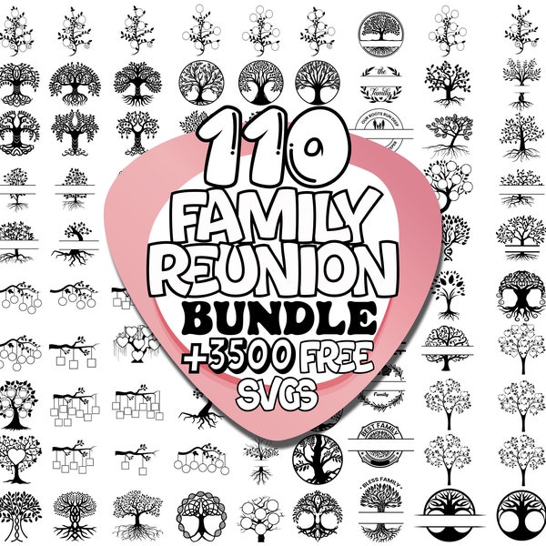 Réunion de famille Svg | Svg arbre généalogique | Arbre racines Svg | Arbre avec racines Svg | Nos racines Svg | Famille Svg | Arbre de vie monogramme Svg