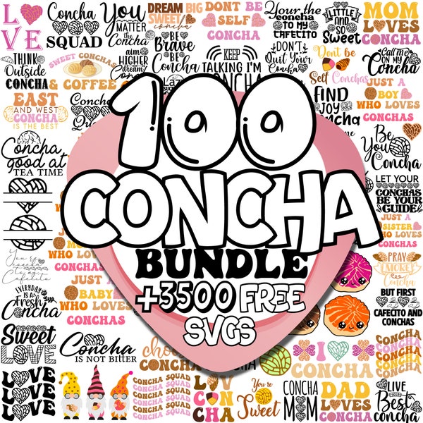 Concha Svg Bundle | Concha Png | Pan Dulce Svg Png | Cafecito Y Chisme Svg Png | Mexican Sweet Bread Clipart Bundle For Cricut