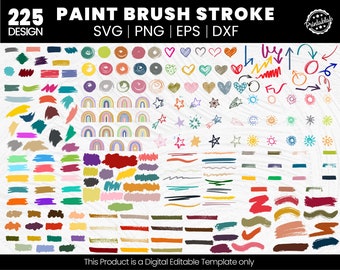225 Paint Brush Stroke Svg | Paint brush Svg | Brush Stroke Svg |Keychain Svg| Brush Stroke Svg Bundle| Paint Brush Strokes Png|Splatter Svg