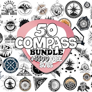 Always Take The Scenic Route Svg | Wild Compass Svg | Hunting Svg | Camping Svg | Adventure Wild Compass Svg | Mountain Svg