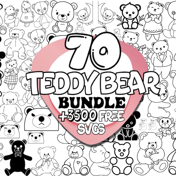 Teddy Bear Svg | Teddy Bear Png | Cricut Cut Files | Silhouette | Cute Bear Coloring Page Svg | Bear Outline Svg |Teddybear Svg|Bear clipart