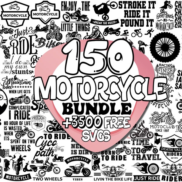 Motorcycle Svg | Motor Bike Svg | Biker Svg | Chopper Svg | Motorcycle Monogram|Motorcycle Clipart For Cricut For Silhouette|Clip Art Bundle