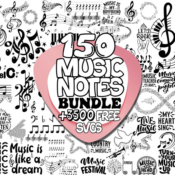 Musiknoten svg | Gitarre Note SVG | Musiknoten Clipart | Musikliebhaber | Musik-Noten-Svg-Bundle | Violinschlüssel | Noten Tanzen |Music Key SVG