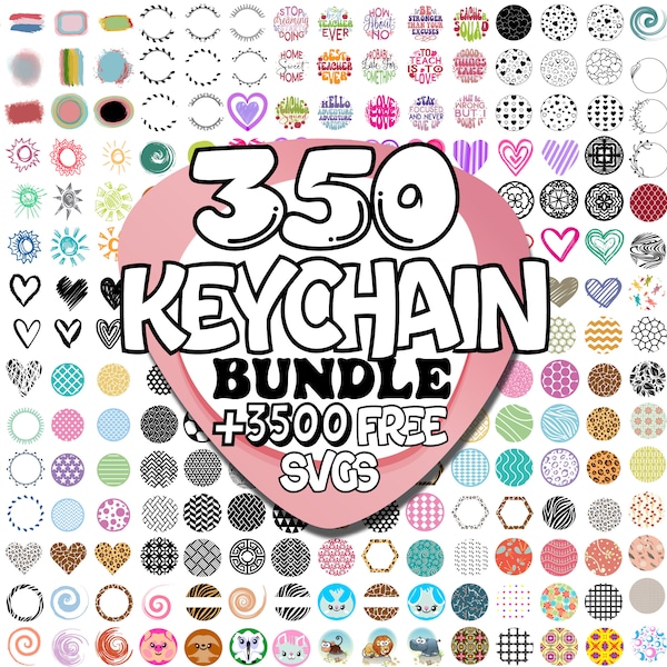 Keychain Svg Bundle | Keychain Pattern Svg | Keychain Patterns Svg | Round Keychain Svg | Keychain Svg | Brush Stroke Svg | Hexagon Keychain