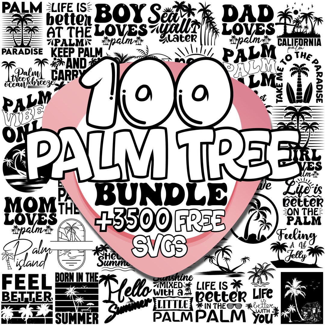 Palm Tree Svg Bundle Palm Tree Png Bundle Palm Tree Clipart Palm Tree ...