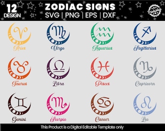 Zodiac Svg | Zodiac Signs SVG Bundle | Constellation Svg | Astrology Signs Svg | Zodiac Symbols Svg | Constellation Signs Svg | Horoscope