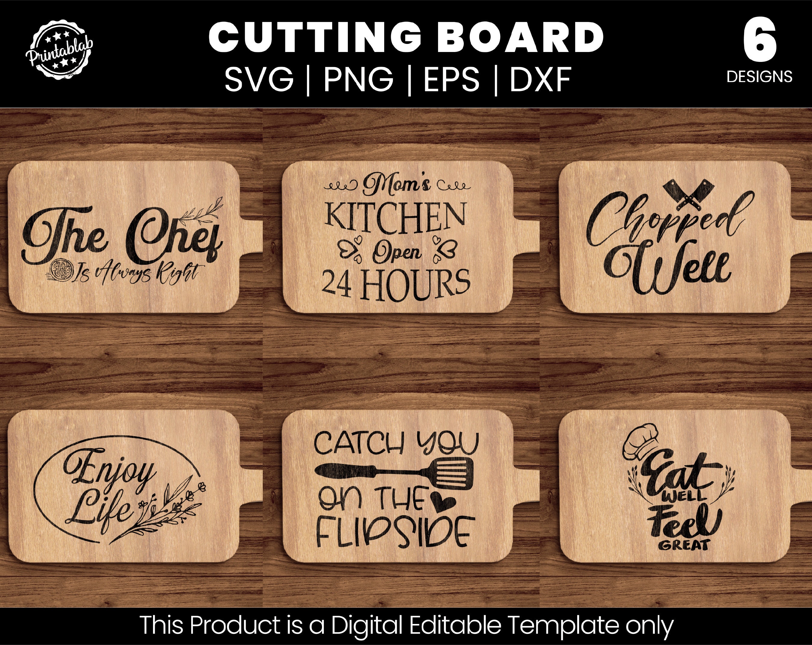 Cutting Board SVG Bundle, Kitchen SVG