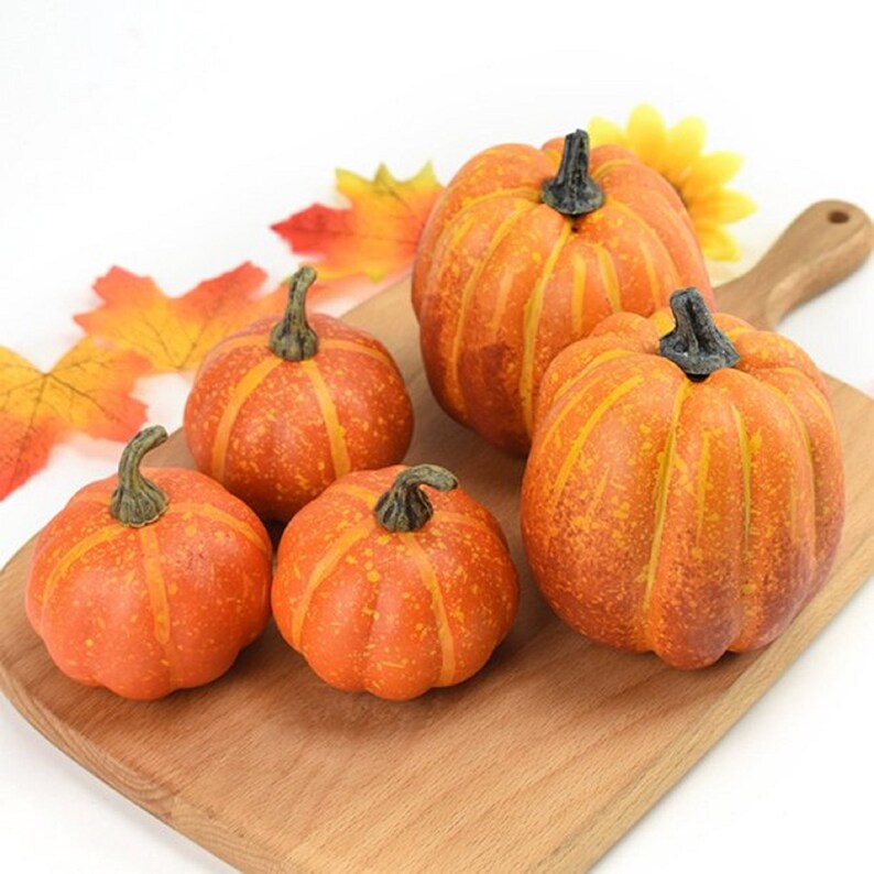 7pcs Artificial Pumpkin Fall Harvest Decor Thanksgiving or Halloween Decoration(White) Fake Pumpkins Fall Autumn for Home Garden 7pcs Artificial Pumpkin Fall Harvest Decor Thanksgiving or Halloween Decoration(White) Fake Pumpkins Fall Autumn for Home Garden