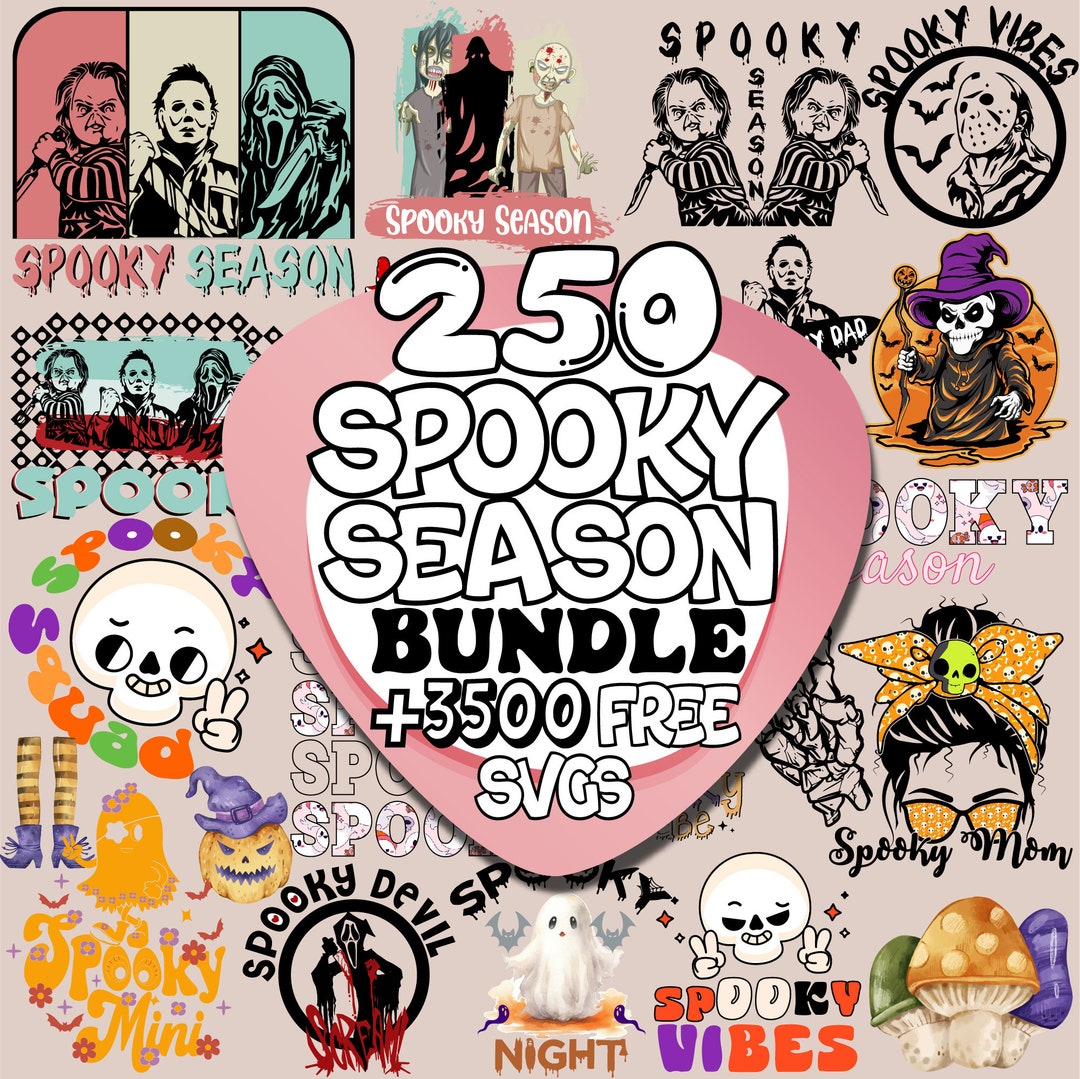 Spooky Season Svg Bundle Cute Ghost Svg Spooky Season Png Retro ...