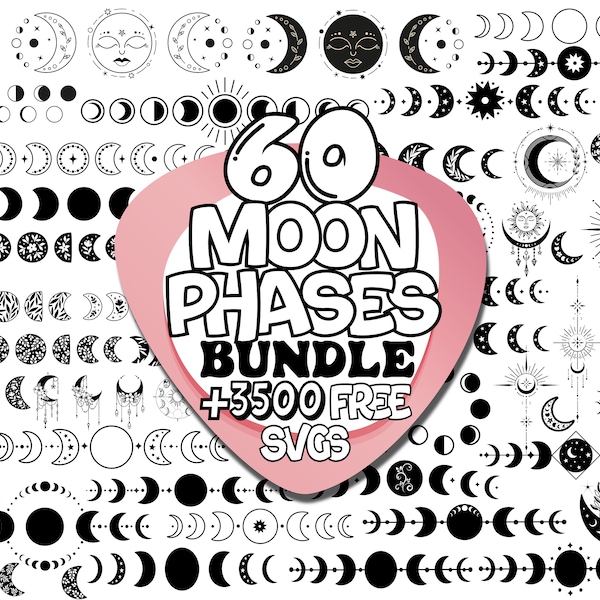 Moon Phases Svg | Celestial Svg | Moon Svg | Mystical Svg | Mystic Celestial Svg | It's Just a Phase Svg | Crescent Moon Svg