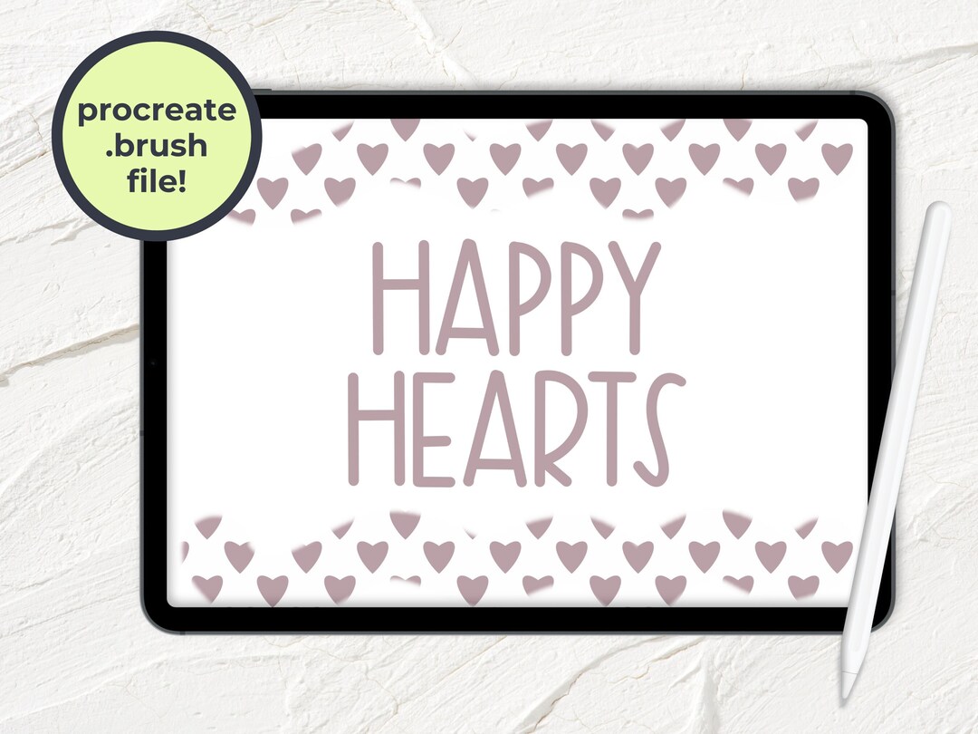 Happy Hearts Brush, Procreate .brush File, Procreate Brush for Ipad